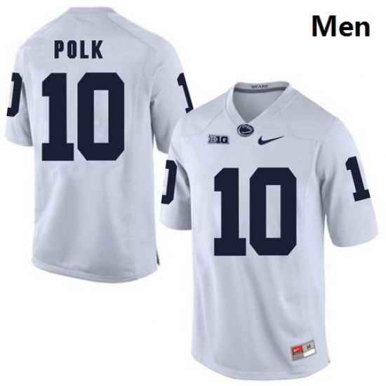 Men Penn State Nittany Lions 10 Brandon Polk White College Football Jersey